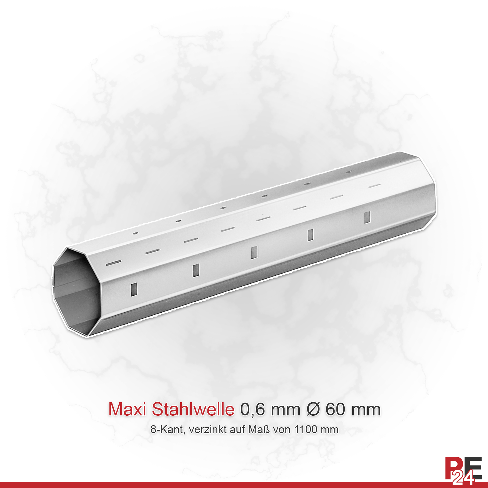 Maxi Stahlwellen für Kästen bis 4,75m mit Aufhängung | Komplettset 60er Welle