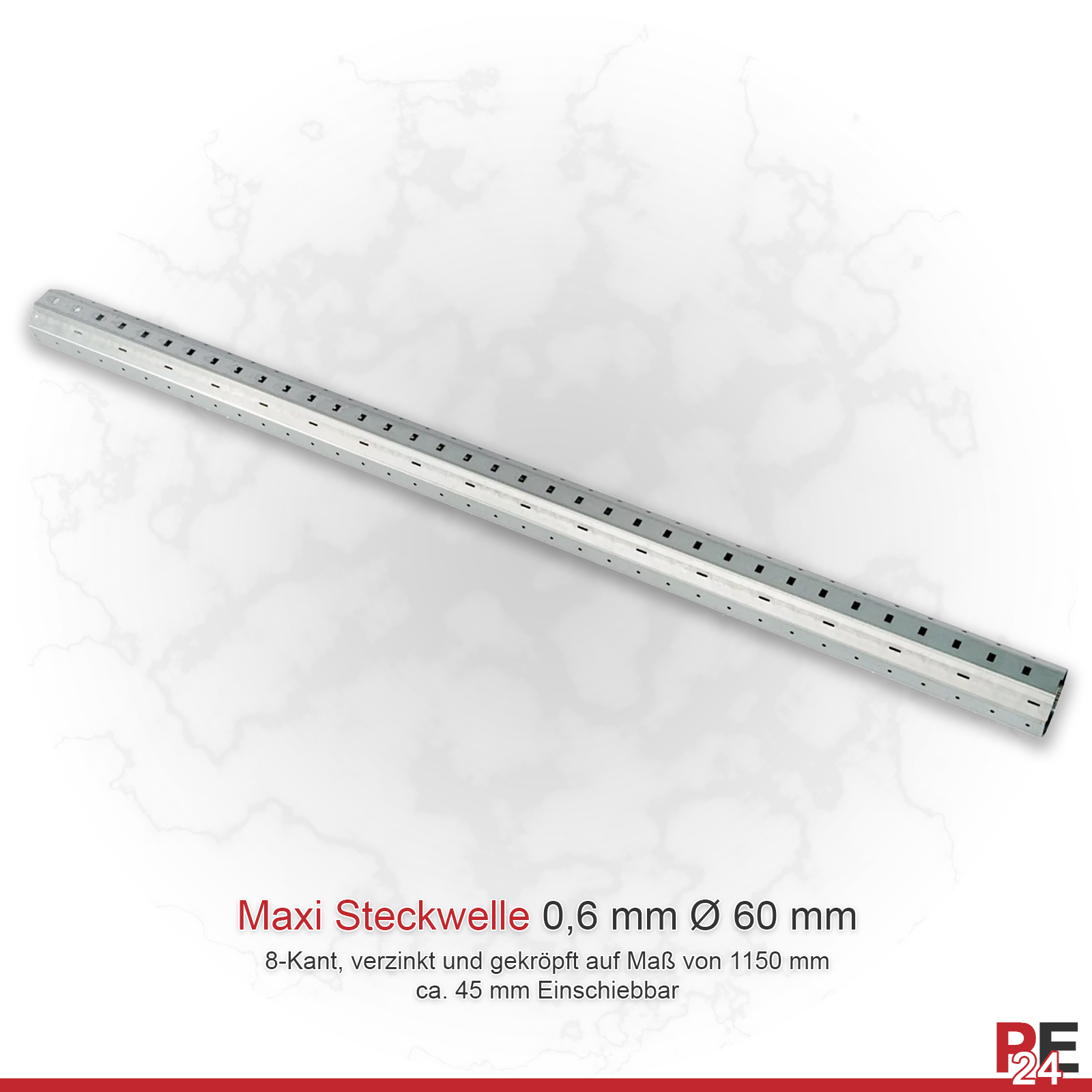 Maxi Stahlwellen für Kästen bis 4,75m | Komplettset 60er Welle