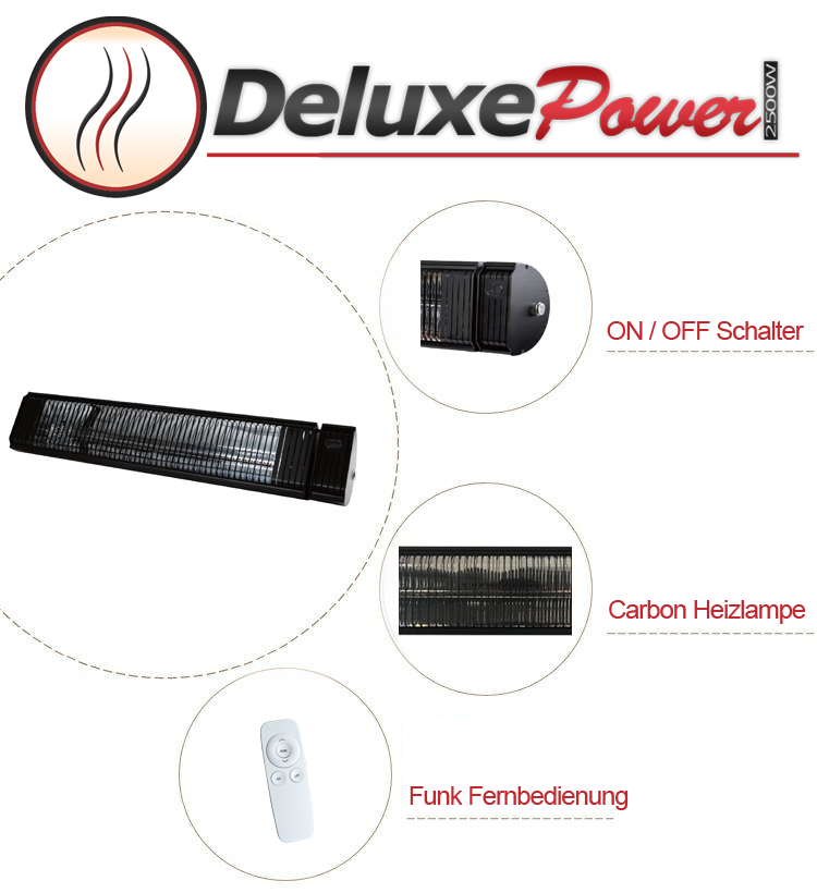 Modern Heat Deluxe Power 2500 Watt | Infrarot-Heizstrahler